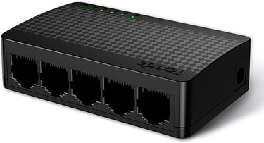 Tenda LAN Switch 5 Port Gigabit Switch Mini Netzwerk Switch, LAN Hub, LAN Verteiler (Plug-and-Play Ethernet Switch, Lüfterlos, Unmanaged, Schwarz) (SG105 V4.0)